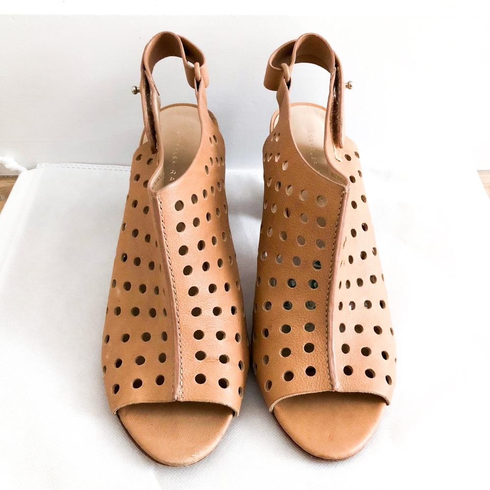 Loeffler Randall Caramel Leather Open Toe Sandals